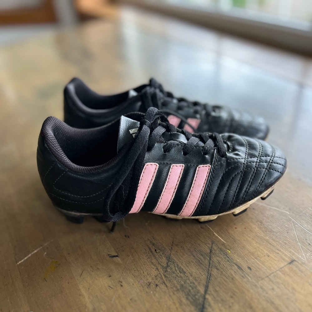 Adidas Kids Black and Pink cleats